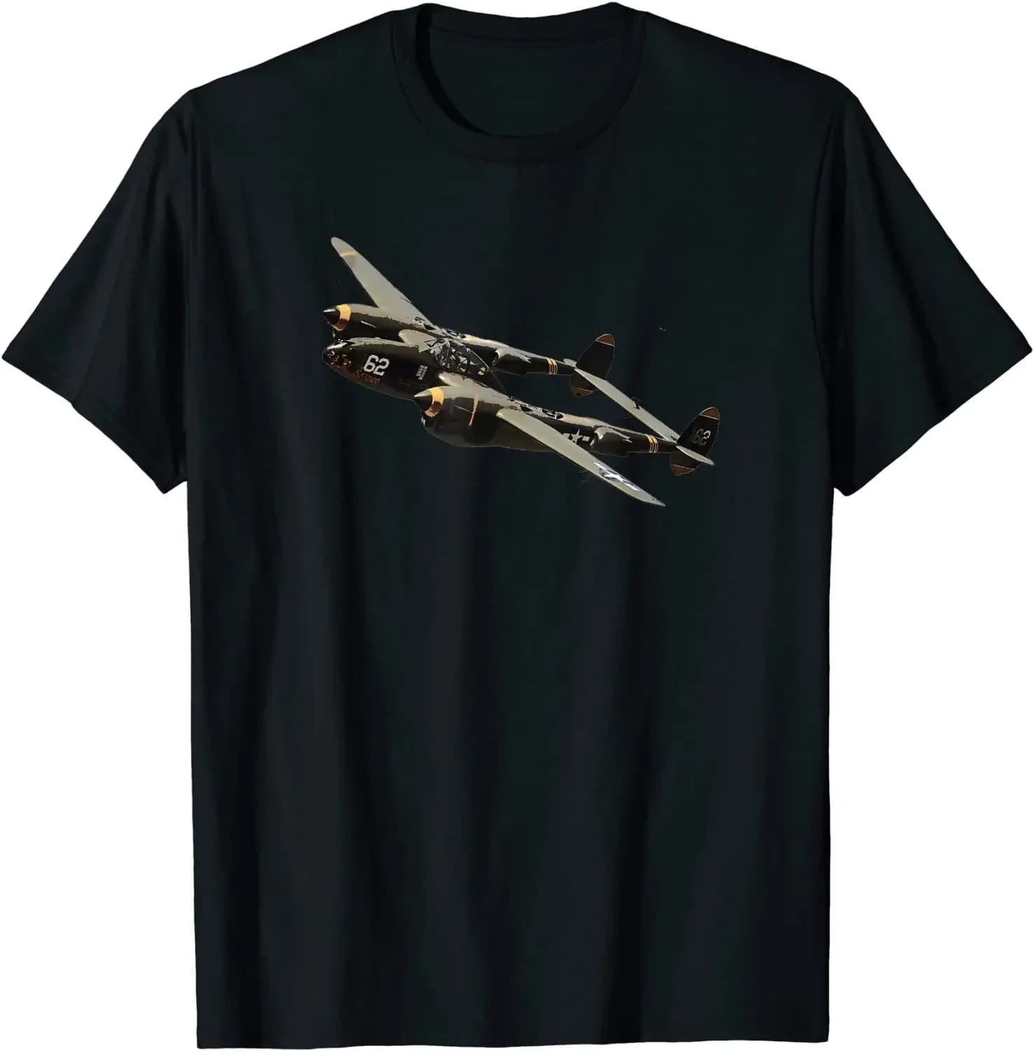 P-38 Fighter Plane Men tshirt Short Sleeve Casual 100% Cotton O-Neck shirts
