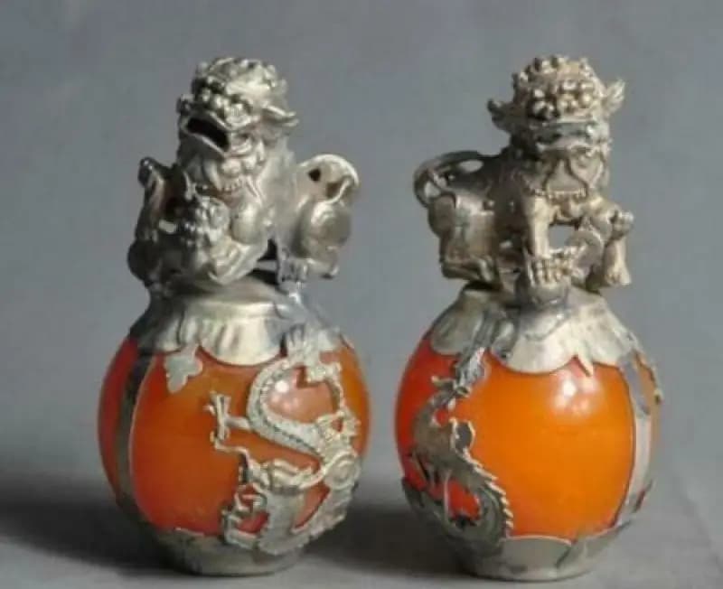 chinese fengshui Wealth Auspicious Statue tibet foo dog lion Guardian beast dragon Phoenix statue