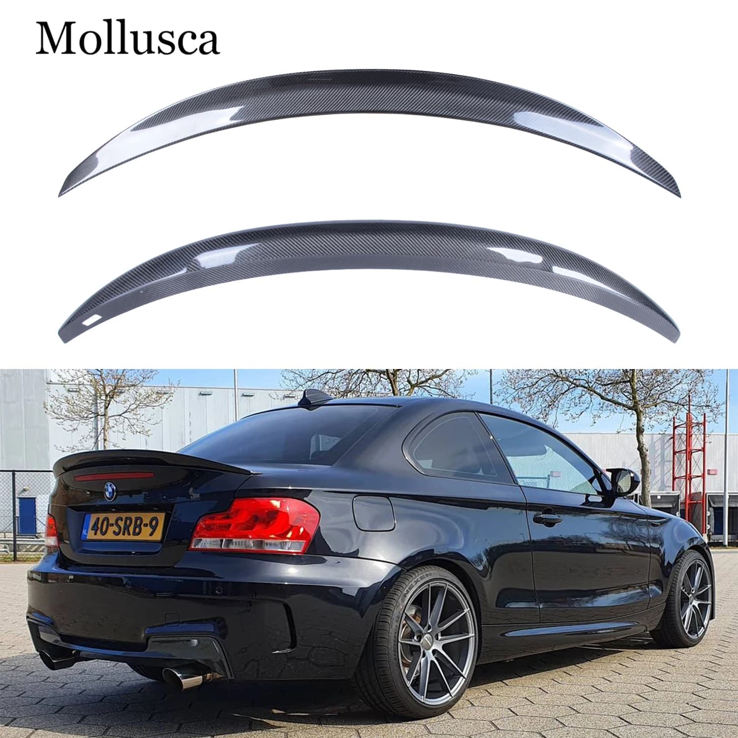For BMW 1 Series E82 Coupe Sedan P Style Carbon fiber Rear Spoiler Trunk wing 2007-2013