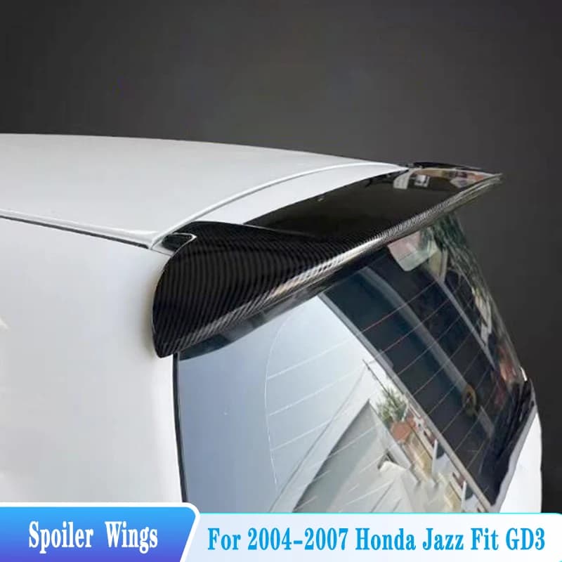 For 2001-2008 Honda Jazz Fit GD3 Hatchback Rear Roof Spoiler Lip Wings ABS Plastic Car Exterior Tuning Trim Body Kit Accessories