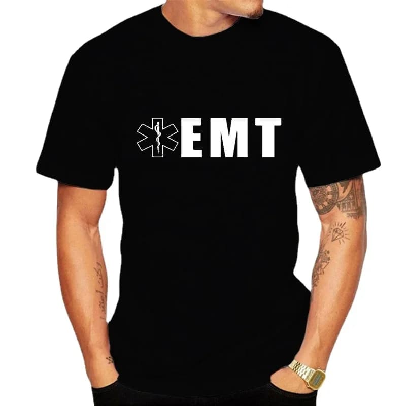 EMT men's T-shirt EMT Decal Hoodie gift idea EMS rescue clothing equipment men's top short sleeve