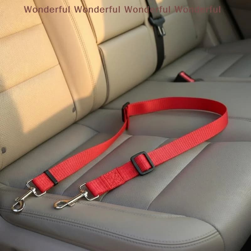Dog Car Seat Belt Adjustable Leash Clip Safety Harness Secure Strap for Pet Travel With Durable Nylon Fits Cats and Dogs in Cars