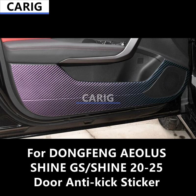 For DONGFENG AEOLUS SHINE GS/SHINE 20-25 Door Anti-kick Sticker Modified Carbon Fiber Pattern Interior Car Film Accessories