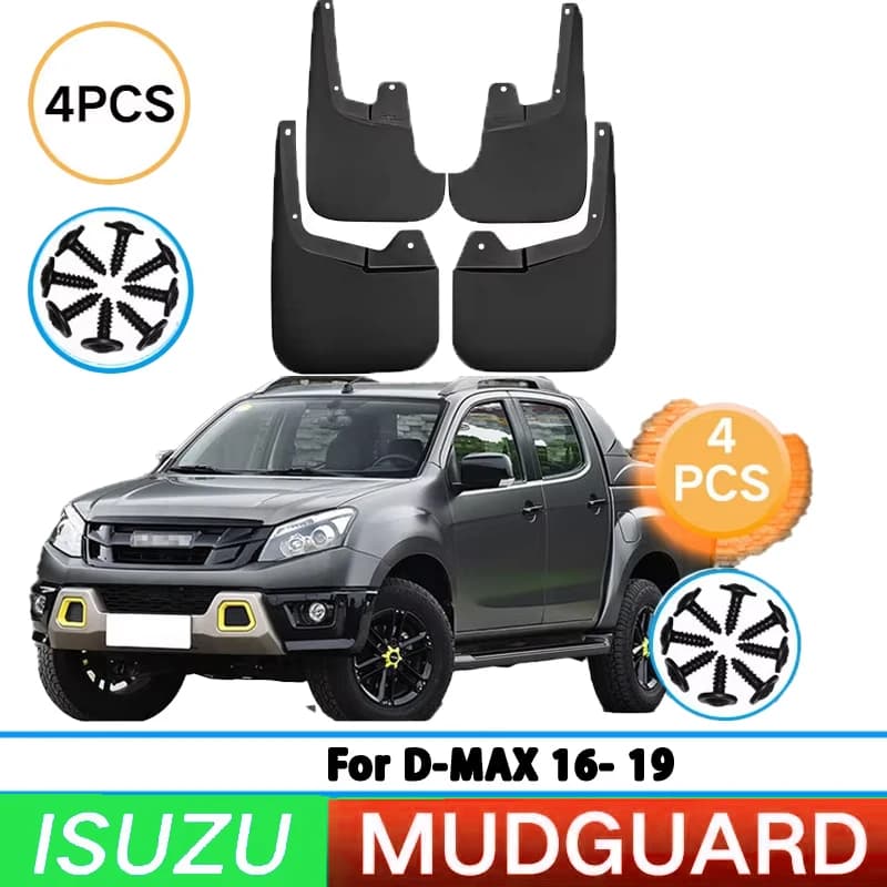 Suitable for Jiangxi Isuzu D-MAX 2016-2019 four-door version mudguards and splash guards for front and rear tires.