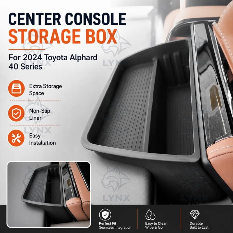 For 2024 Toyota Alphard 40 Series Center Console Screen Storage Box Car Dash Organizer Modification Accessories