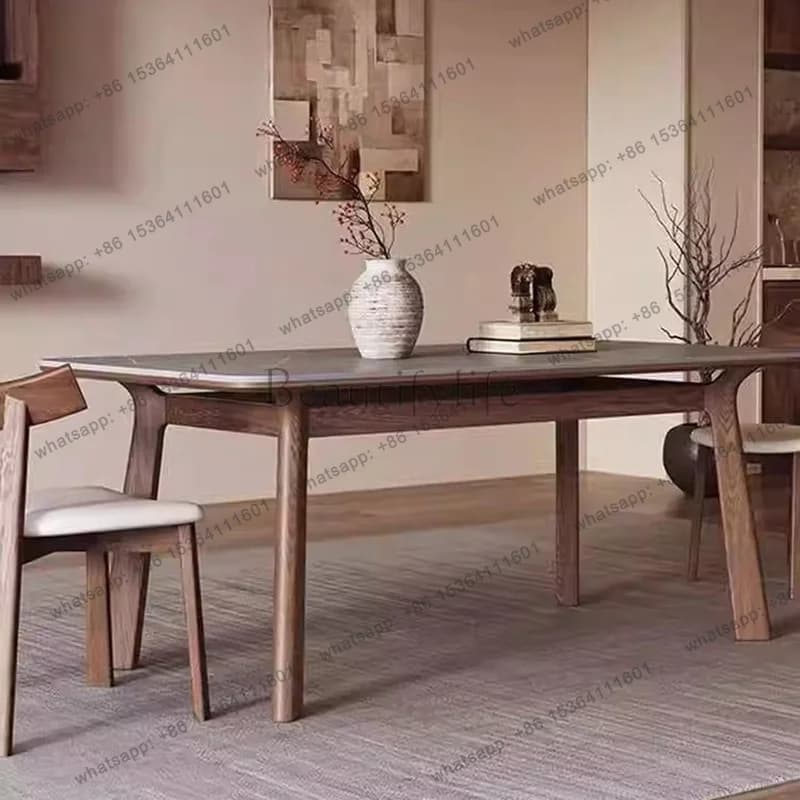 PG Wood Center Nordic Dining Table Designer Restaurant Reception Chairs Dining Table Conference Modern Mesa Commercial Furniture