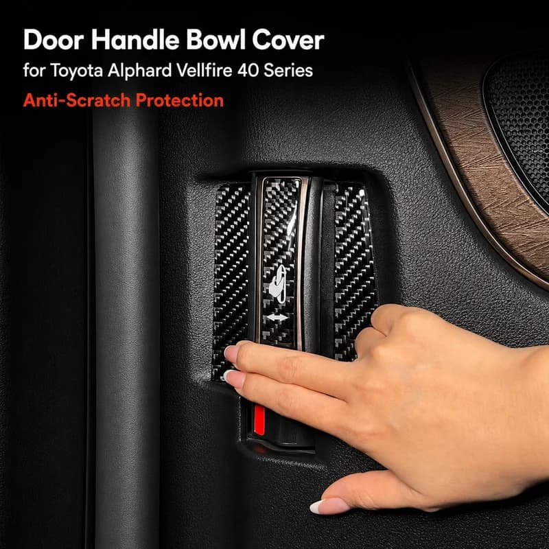 Car Sliding Door Handle Bowl Cover for Toyota Alphard Vellfire 40 Series Door Handle Bowl Stickers Car Accessories Interior