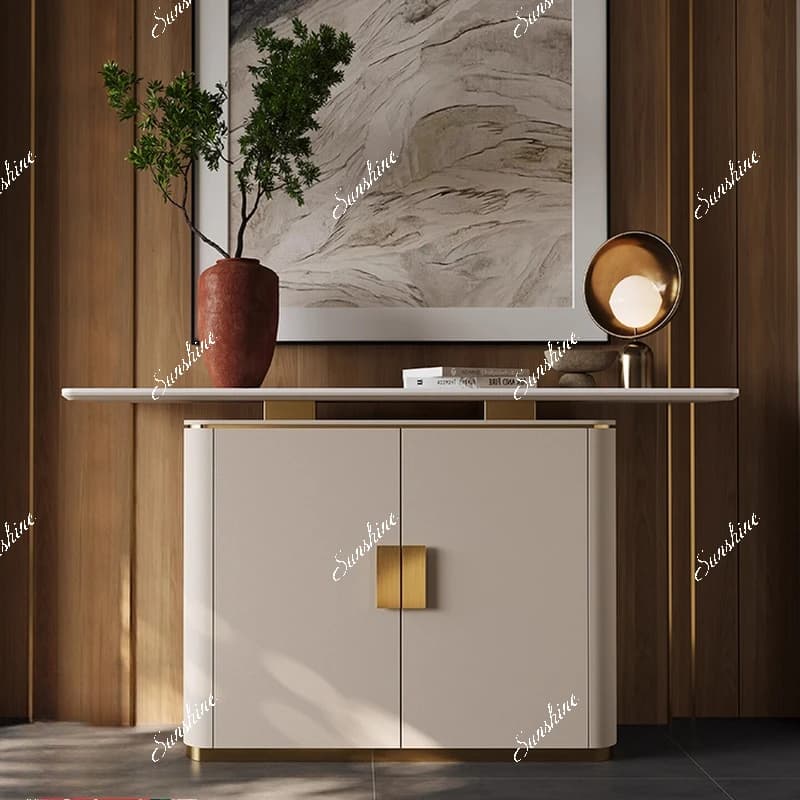 the modern light luxury shoe cabinet is integrated into the door. High-end solid wood extremely narrow villa