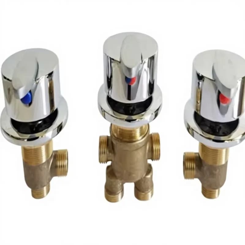 Source Factory Full Copper Brass Bathtub Faucet Three Piece Set Ceramic Dual Handle Modern Design Water Divider Conversion