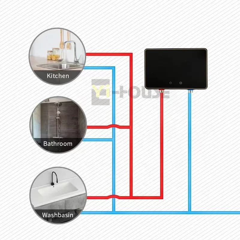 Kitchen Household Instant Electric Hot Water Shower Without Water tank  Smart Instant Electric Shower Heater