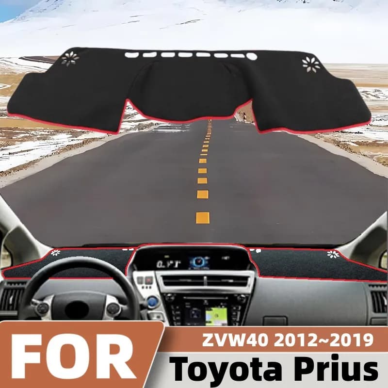 For Toyota Prius ZVW40 2012-2019 Car Dashboard Dustproof Trim Cover Sun Shade Anti-UV Carpet Protective Mat Internal Accessories