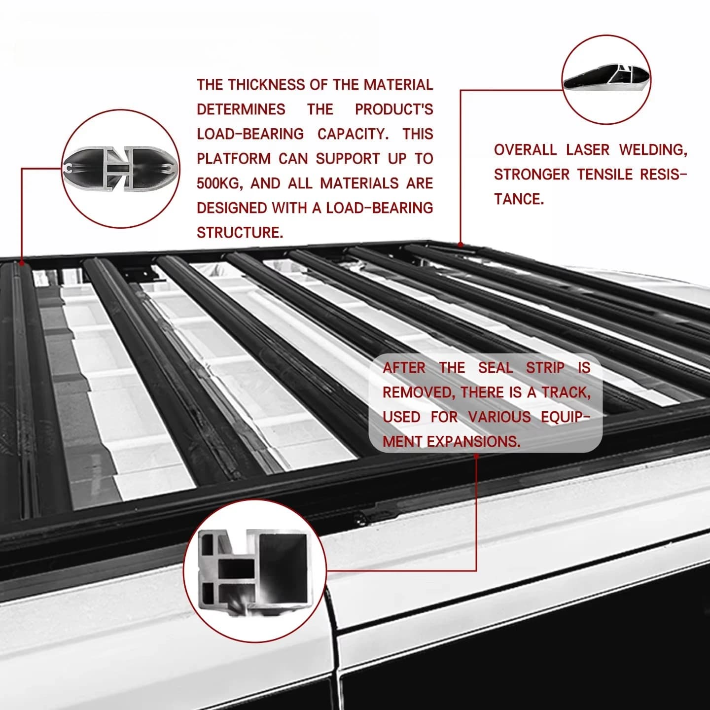 Aluminum Roof Luggage Rack, Storage Rack, 4x4 Roof Luggage Rack