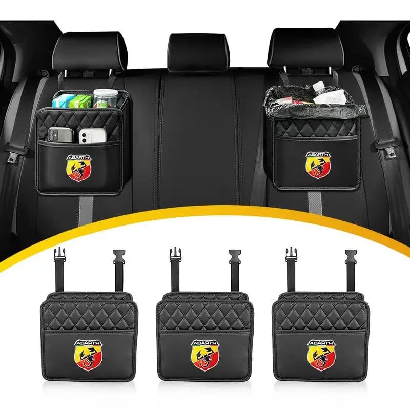 Car Seat Back Storage Bag Suitable for Abarth Punto 124 125 500 Stilo Ducato Organizer Phone Pocket Accessory