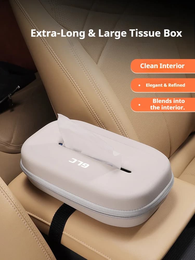 Car 3D stereoscopic Extra-Long & Large tissue box seat backrest Sunshade panel tissue box For Mercedes-Benz GLC Accessories