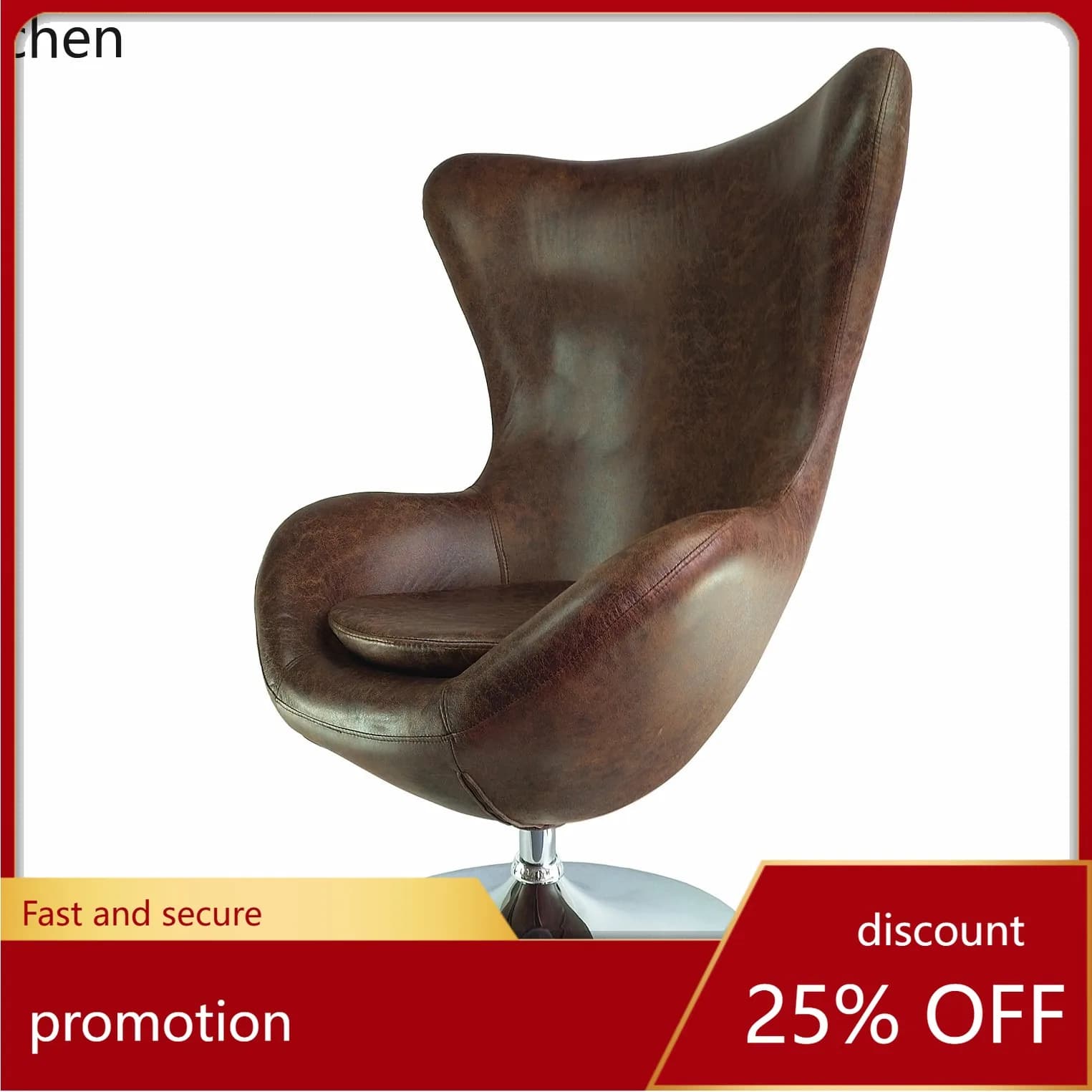 ZML Furniture Leisure Sofa Chair Bedroom Leather Art Chair Simple Rotatable Chair