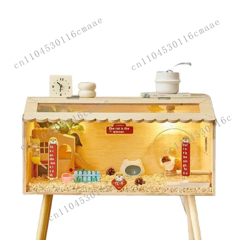 Extra Large Luxury Breeding Set for Golden Hamsters Chickens-Solid Wood Household Cage Constant Temperature Pet House Furniture