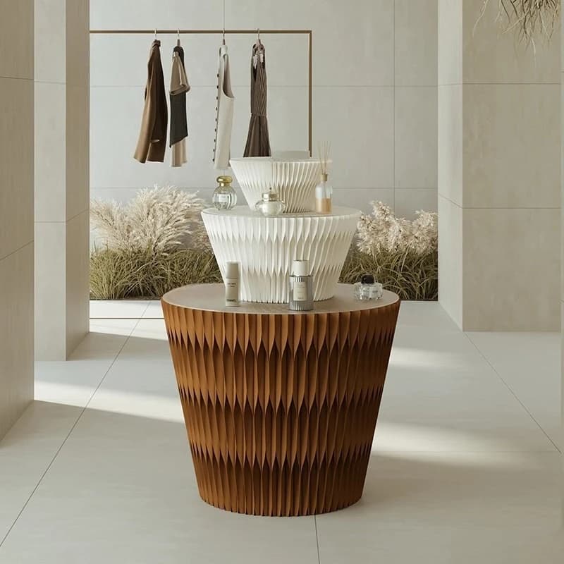 Exhibition Visualizer High and Low Middle Island Display Rack Showcase Creative Flow Table Clothing Store Floor Display Rack