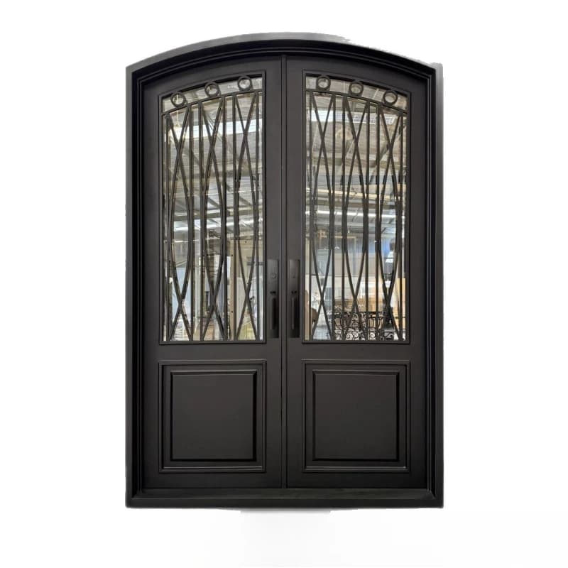 Wrought iron door European modern household double door French courtyard anti-theft villa door