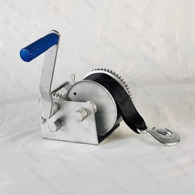 Yacht Trailer Two-speed Hand Crank Winch 900KG 2.6 Tons Webbing Winch Sturdy Trailer Accessory for Marine Boat