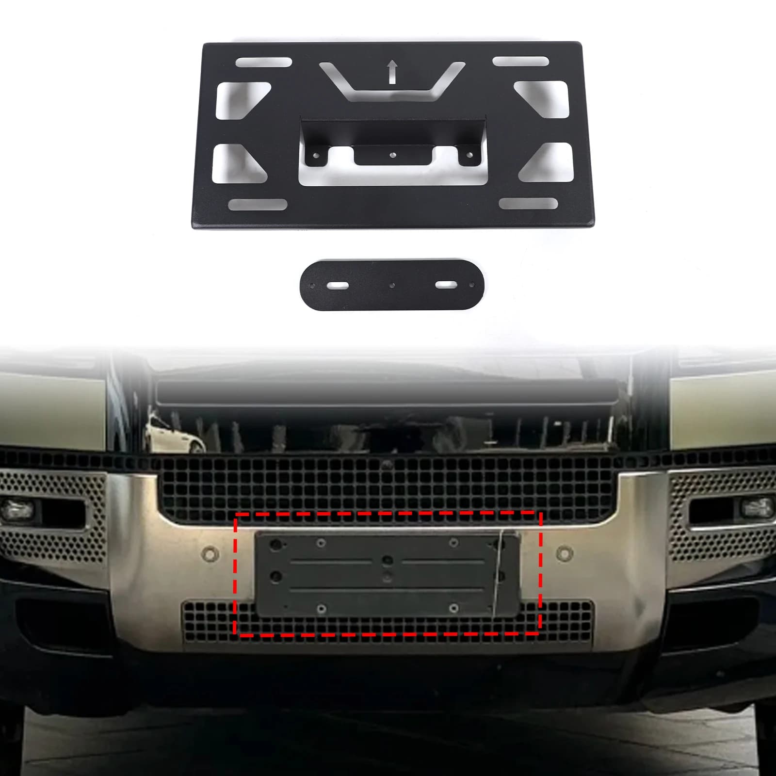 Aluminum Alloy Front License Plate Side-Mount Bracket  for 2020-2024 Land Rover Defender （US Version）Car Accessoriess