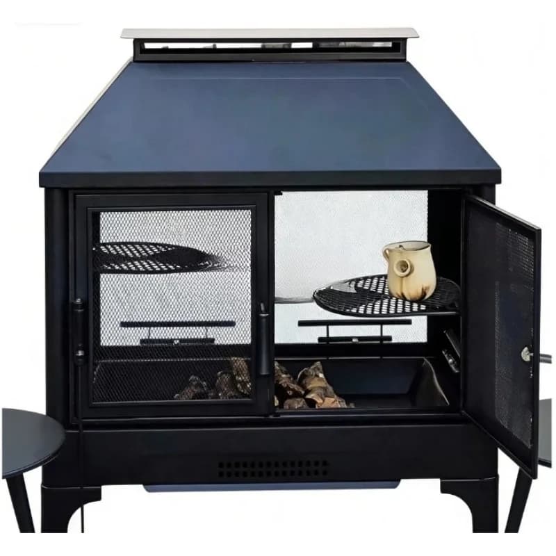 Large Wood Burning Heating Stove - Multifunctional BBQ Oven  Heavy Duty Rustproof for Villa Courtyard Home Outdoor Bonfire Party