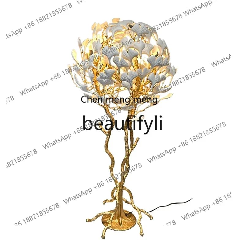 zqxFrench high-end living room all copper bedside study floor hotel creative tea room art bedroom