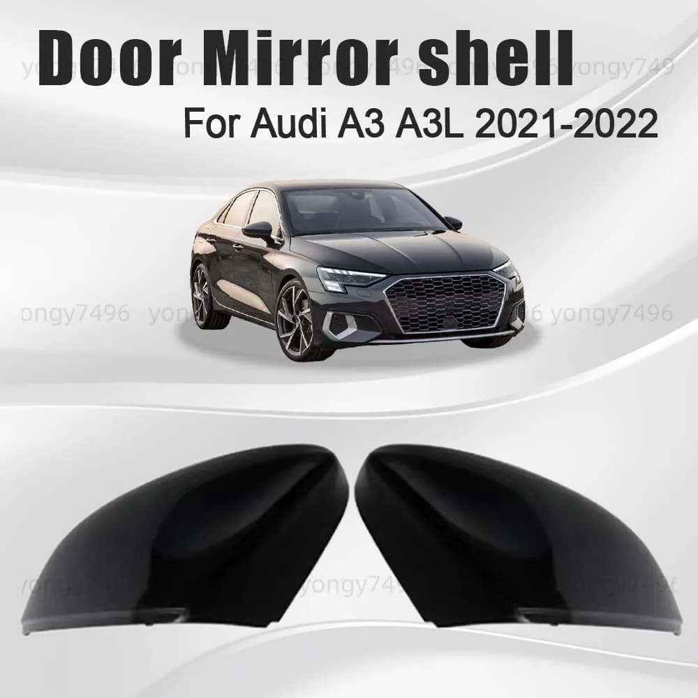 Cars Accessories Charred Black Carbon Fiber Door Mirror Shell For Audi A3 A3L 2021-2022 Protective Cover Replace Car Styling
