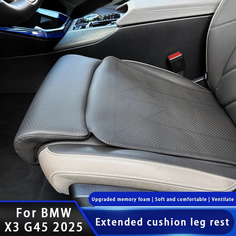 For BMW 5 Series i5 G60 X3 G45 X5 G05 2019-2026 Car Seat Leg Support Extension Leather Memory Foam Seat Extender Leg Cushion