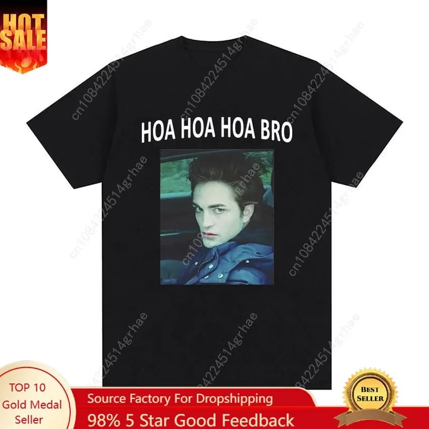 Robert Pattinson Edward Twilight Graphic T Shirt Men Fashion Cotton Short Sleeve T-shirts Unisex Retro O-Neck Oversized T-shirt