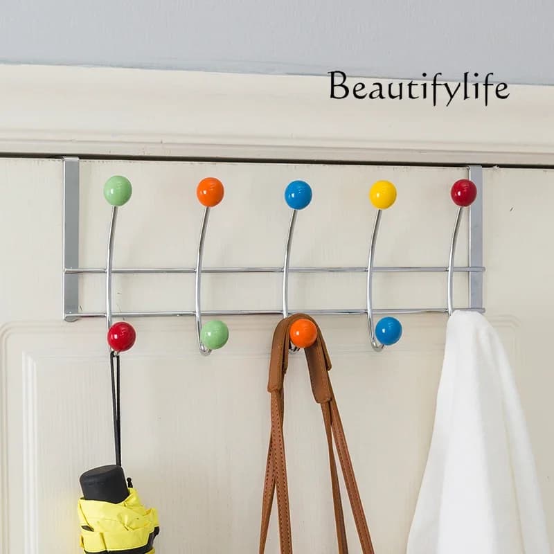 Q Smart Home Wall Mounted Clothing Rack Bedroom Clothing Organizers Hanger Door Coat Racks Without Punching Living Room Storage