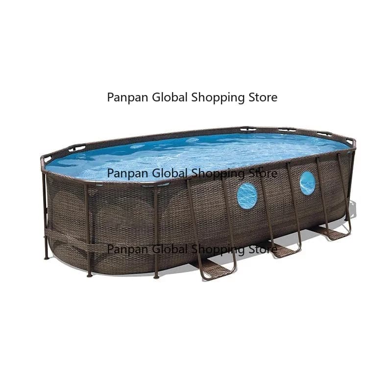 Direct Sales Oval Swimming Pool Power Steel Frame Swimming Pool With Filter Pump Ladder