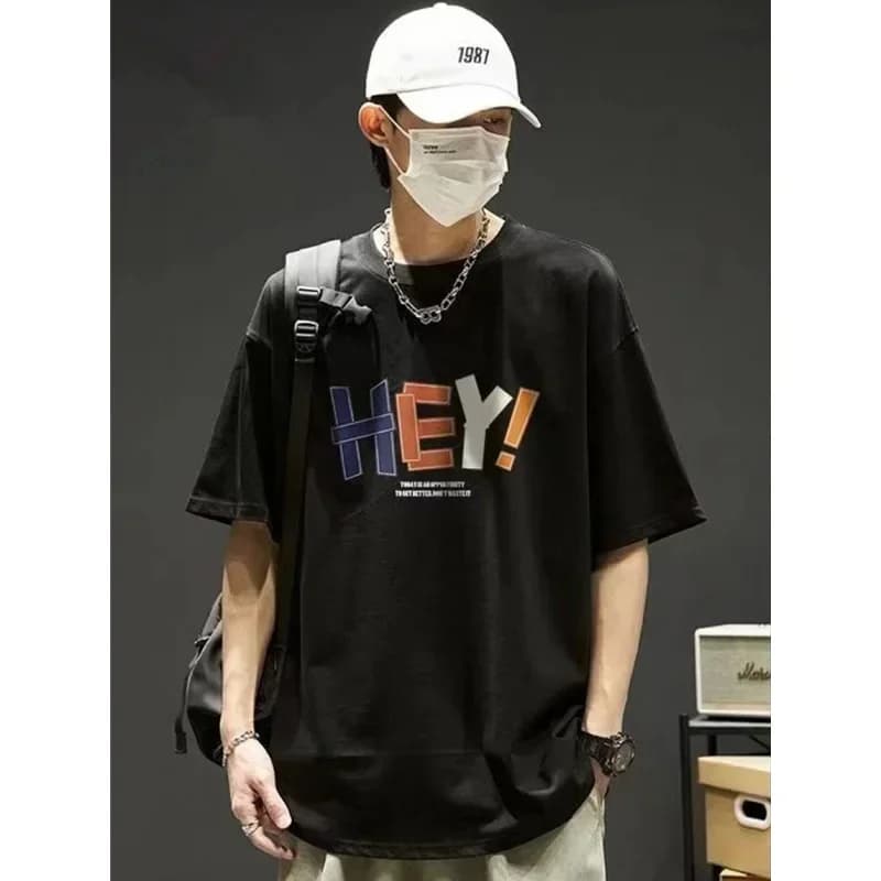 2025 Short Sleeve O-neck T-shirts Summer New Fashion Men's Casual Trendy Loose Printed O-neck Undershirts Male Clothes Tops