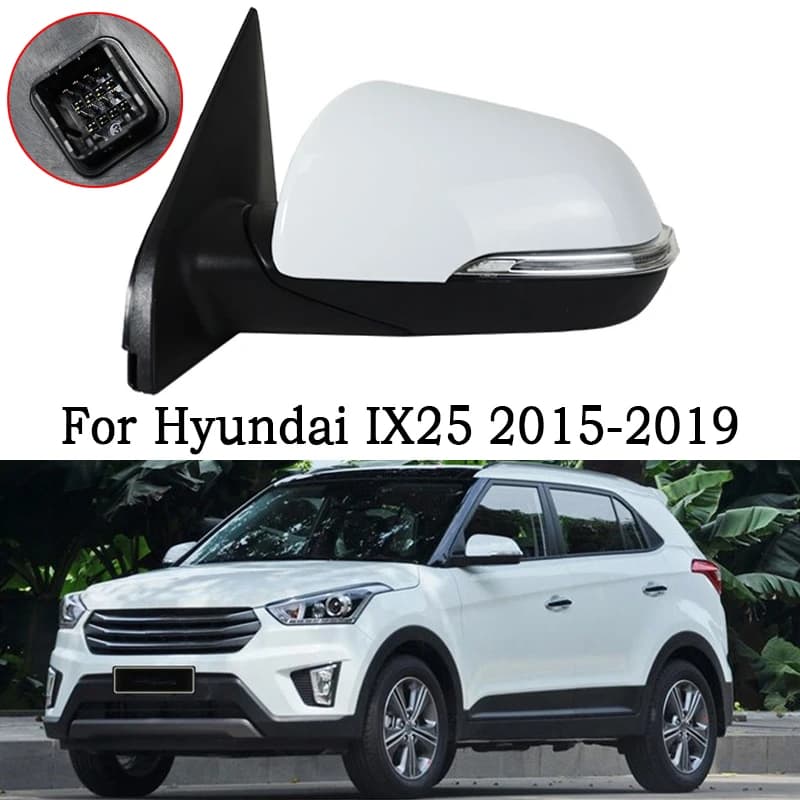 Car Rearview Mirror Assembly For Hyundai IX25 2015 2016 2017 2018 2019 Auto Turn Signal Fold Heating Lens Adjustment Mirror Assy