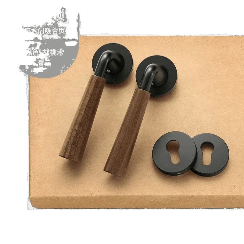 Walnut, lock indoor bedroom room, retro silent magnetic door   split door handle home new