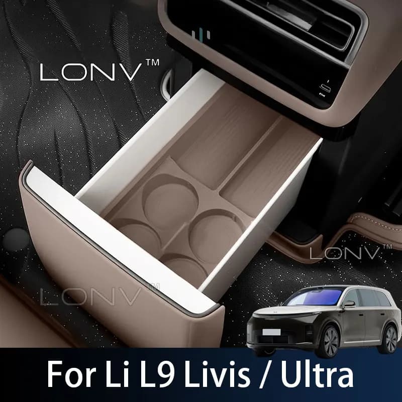 For Li L9 Livis / Ultra 2026 2027 Car Silicone Refrigerator Storage Box Non-slip Tray Fixed Silicone Protective Pad Accessories