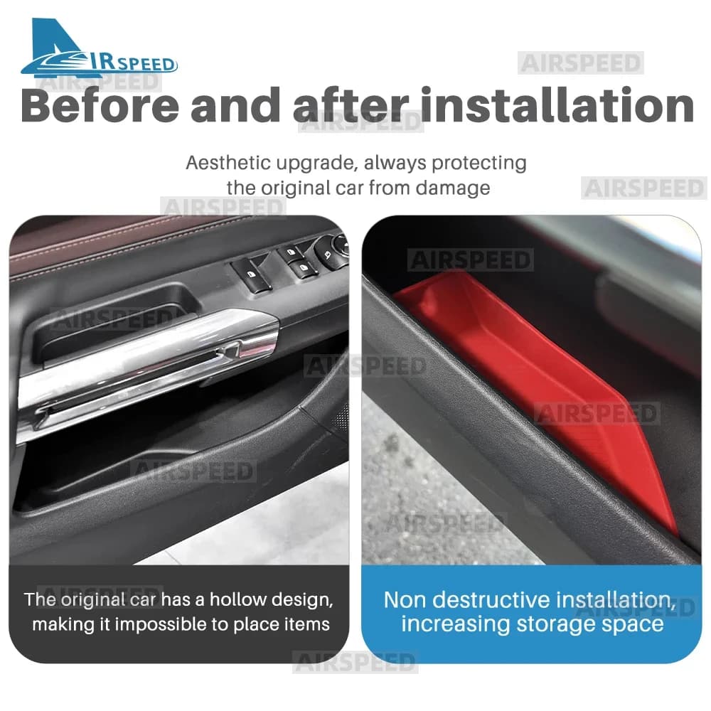 2PCS For Ford Mustang GT Dark Horse EcoBoost 2015-2024 2025 2026 2027 Car Door Handle Storage Box Silicone Barrel Accessories