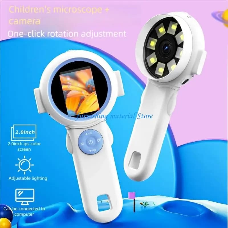 Y5GD Portable Handheld Digital Magnifier for Kids Science Education with High Definition Display