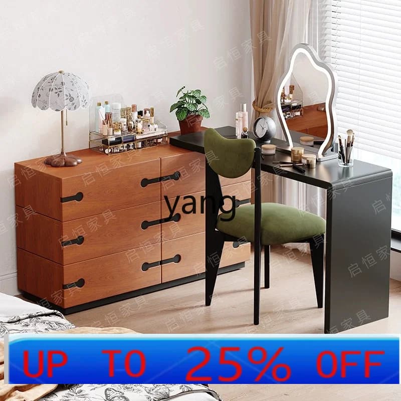 LH  antique style solid wood dresser chest French retro bedroom storage cabinet push-pull makeup table