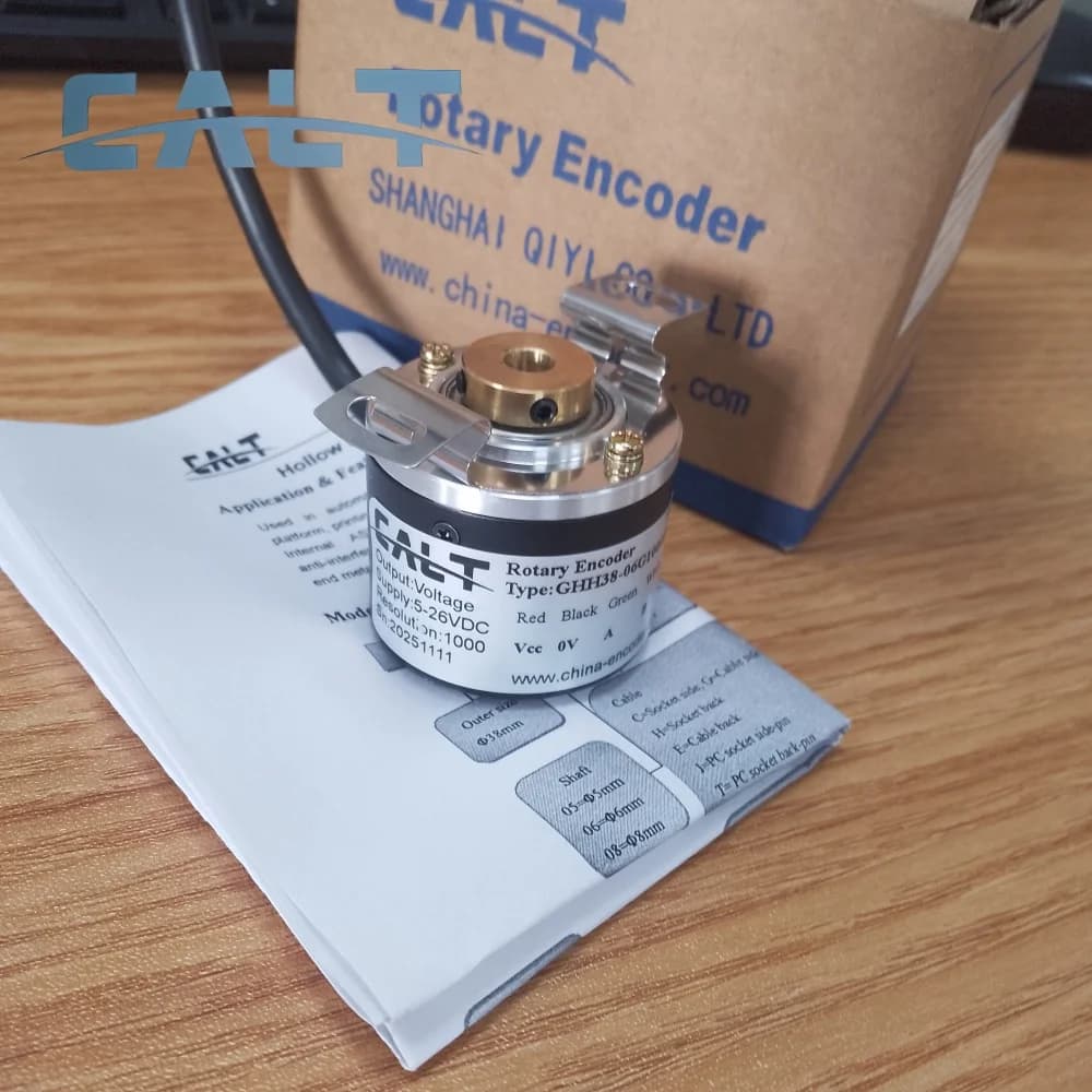 CALT GHH38 A B Z signal push-pull output 8mm hollow shaft rotary encoder 38mm outer diameter encoder