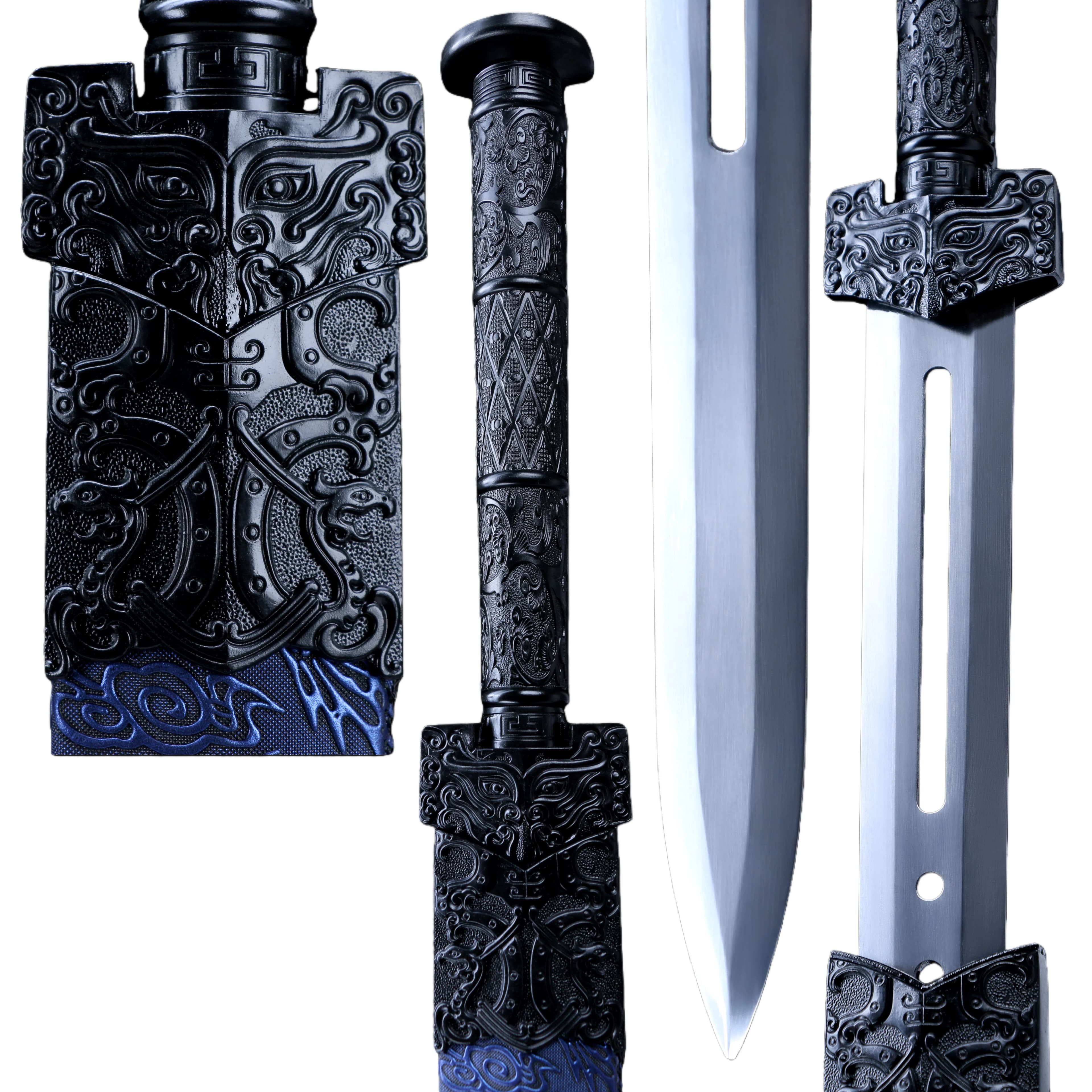 katana Sharp samurai sword, Medieval Cosplay martial arts enthusiast gift, Templar Damascus steel Full Tang battle preparation