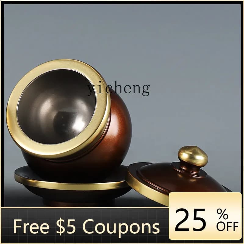 AB  Pure Copper Water Offering Cup Tai Chi Bagua Buddha Offering Holy Water Cup Taoist God Statue Three Pure Water Cup Bowl