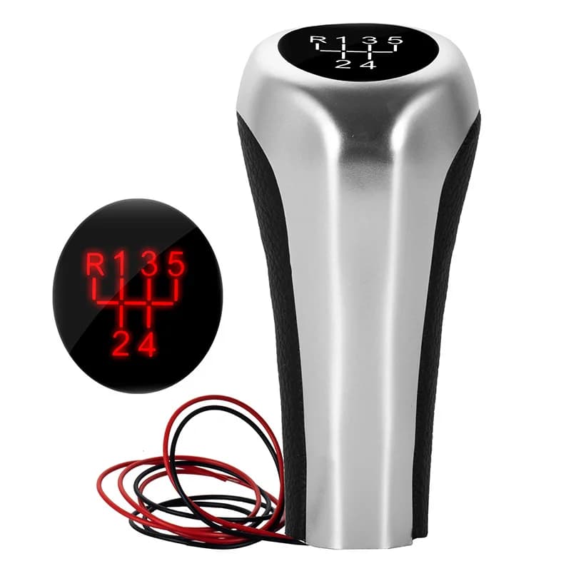 For BMW E60 E61 E91 shift handball silver red light 5/6 speed gear shift head shift lever handball