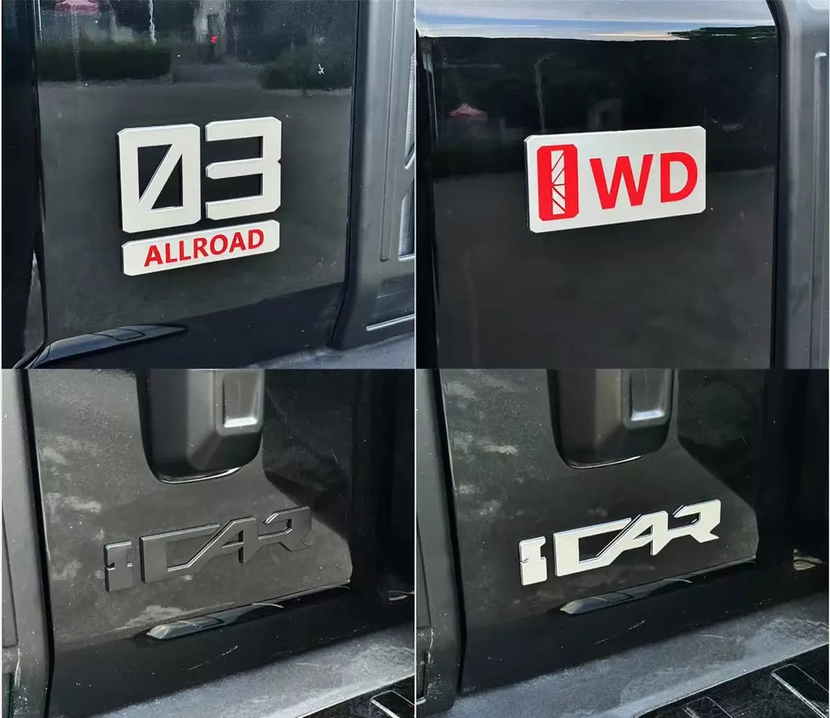 For Chery Jaecoo J6 Icar-03 2024-2025 Accessories Black Car Label Sticker Car Front Logo Frame Head Bumper Decor Cover