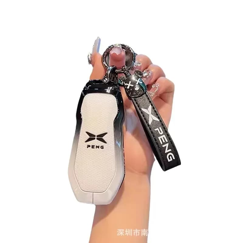 High-End Metal Key Case Cover for Xpeng Xiaopeng X9 Pro Max 2024 Keychain Protective Shell Modification Package Car Accessories
