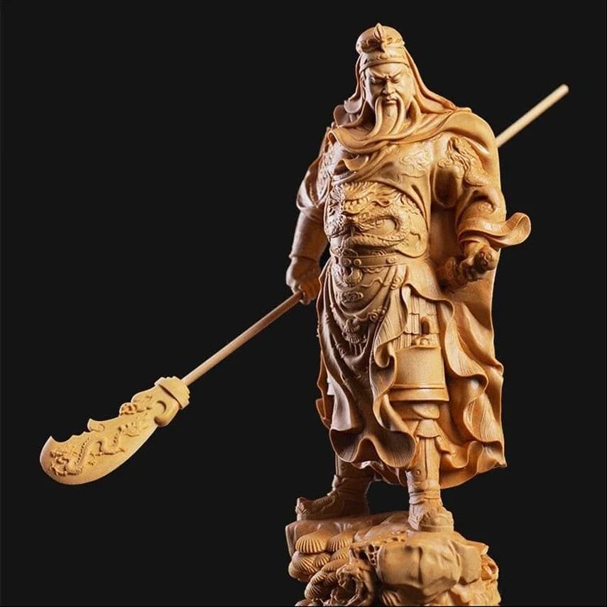 Three Kingdoms Guan Yu Guan Yunchang Wood Carving Guan Erye Antique Handicraft Home Living Room Decoration Character Ornaments