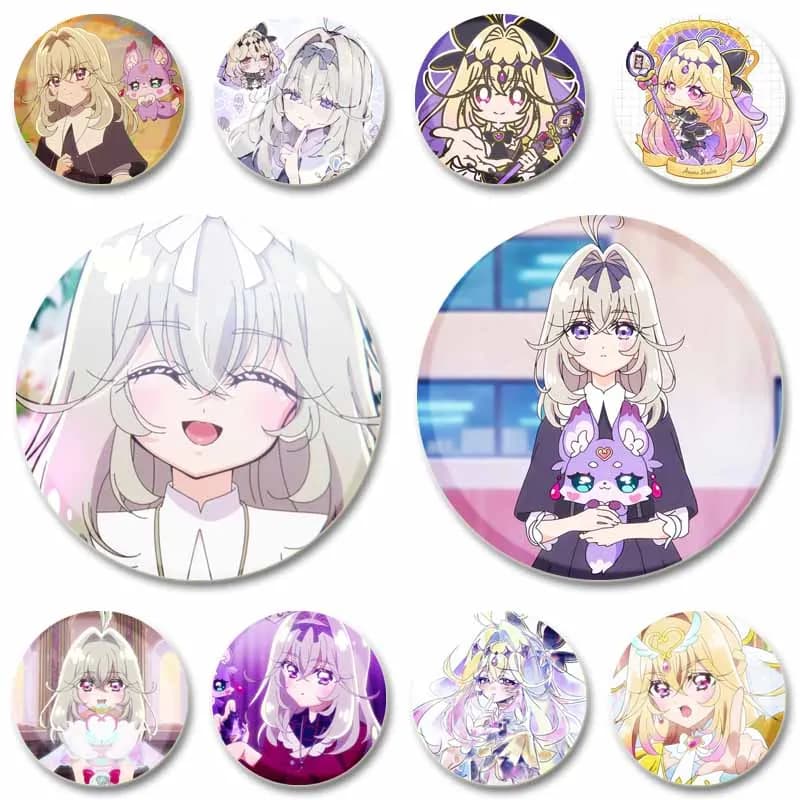 Anime Pretty Cure Badge Creative Cartoon Character Moria Luluka Meitantei Brooch Backpack Jewelry Accessories Lapel Pins Gifts