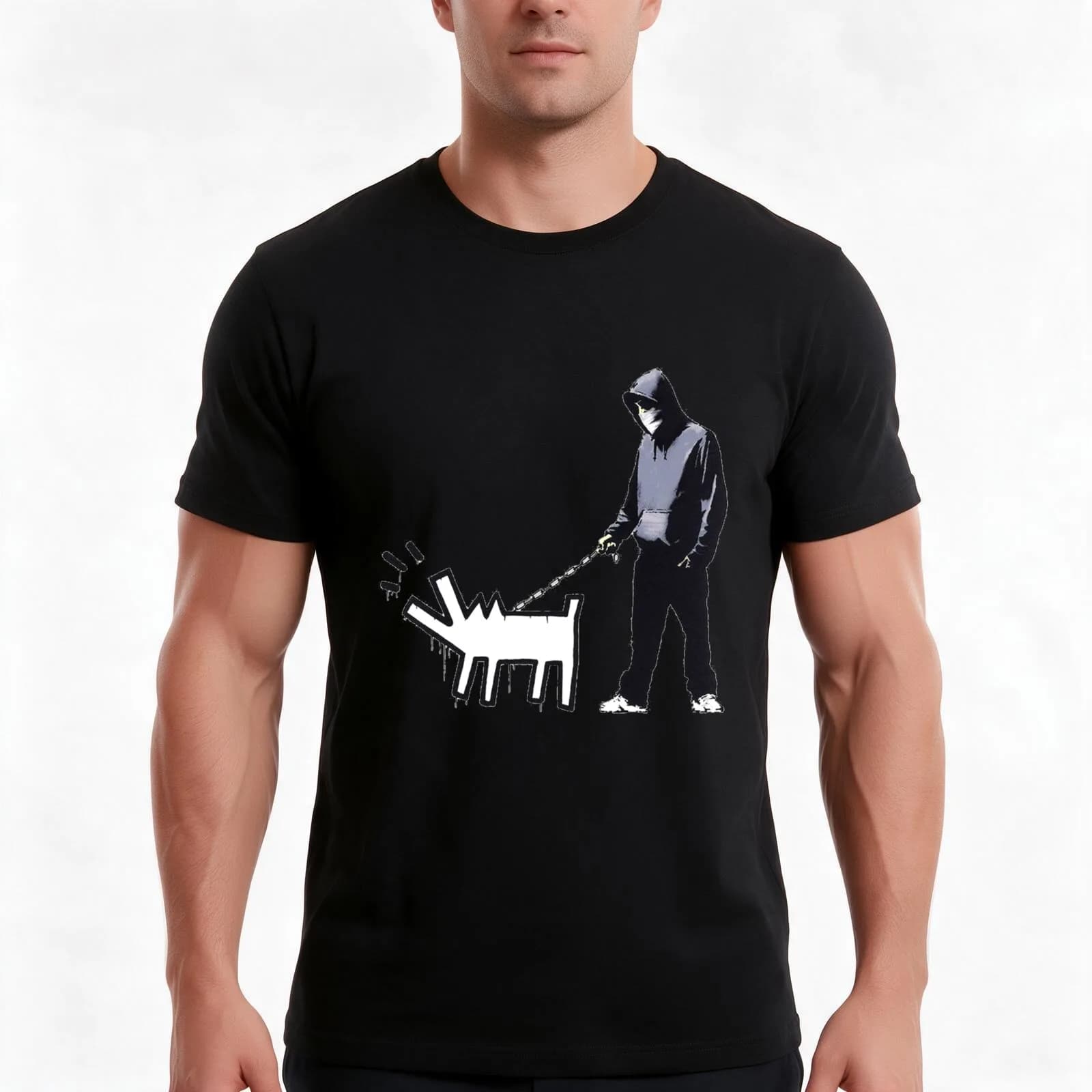 Bristol Uk Art Banksy T-Shirt, Summer Casual Cotton Tee, Oversized Streetwear Tops, Vintage Graphic Print, Unisex Men Women
