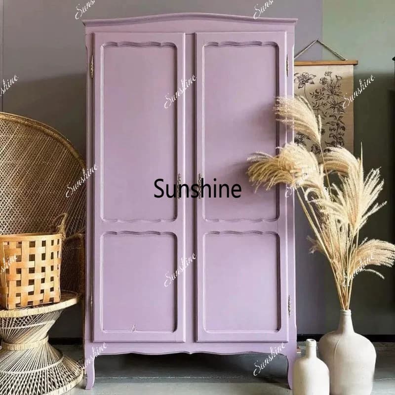French retro solid wood wardrobe, rustic/storage/chest of drawers/modern simplicity