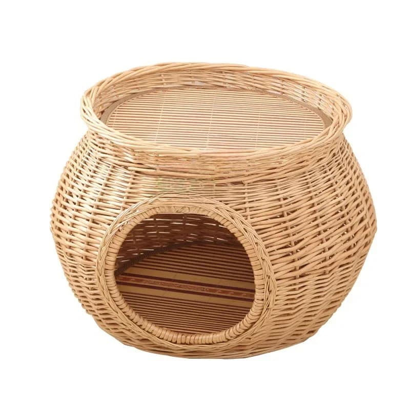 Rattan Cat Nest Summer Cool Kennel Willow House House Villa