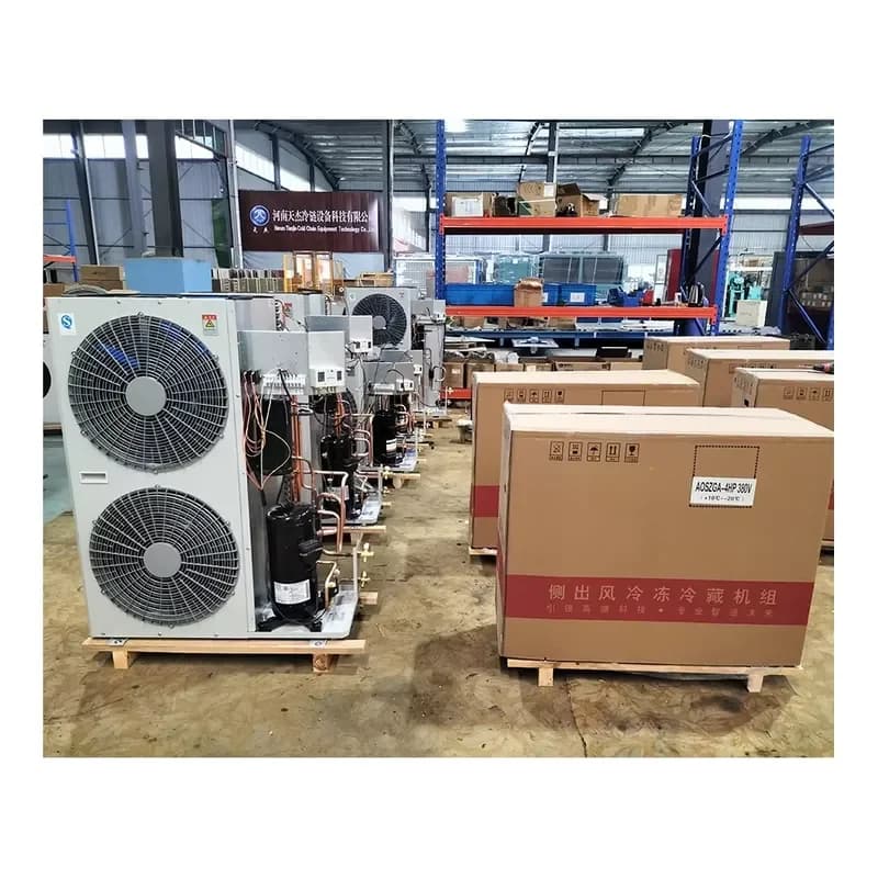 Condensing Unit With Motor Cooling Fans Chiller Cold Room Compressor Refrigeration Unit Air Cooled Condens Unit
